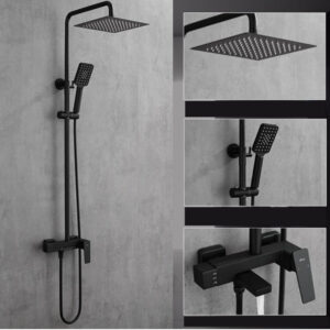 Black pull up shower set