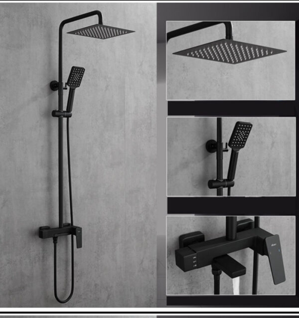 Black pull up shower set